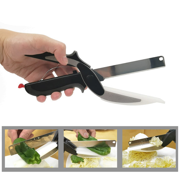 CleverCutter™ - Pince Couteau de cuisine Planche à découper 2 en1